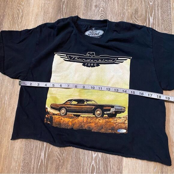 Crop black graphic t-shirt Ford Thunderbird
grunge vintage car tee top M - Picture 4 of 6